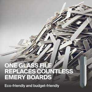 Lima de Uñas de Vidrio GERMANIKURE con Funda de Gamuza, Doble Cara, Grano Fino, para Manicura y Pedicura Profesional, Cuidado de Uñas, Regalo - Product Image 2