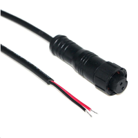 Connecteur étanche IP67 à montage sur panneau, 2 broches mâle-femelle, câble d'alimentation pour appareils d'éclairage LED