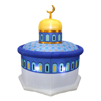 Nouvelle conception, décoration gonflable de Ramadan, ornement de cour extérieure, mosquée islamique de 6 pieds, lumière LED, Eid Kareem