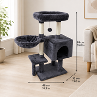 Arbre à chat moderne en sisal avec hamac et condo en peluche pour chat