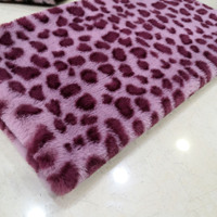 Poliéster reciclado Estampado de leopardo Piel de conejo Piel falsa súper suave Tela de piel sintética de felpa artificial