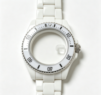 Kit de boîtier de montre en céramique blanche 40 mm, bracelet en céramique, lunette rotative, verre saphir, mouvement 3135 2824, montre respirante