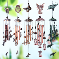 Carillon éolien papillon en métal de style Occidental vintage décorations d'extérieur carillons éoliens en laiton animal 220534
