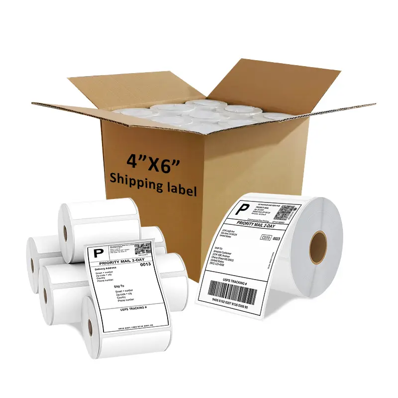 Impresión de etiquetas con prescripción de farmacia, rollo de etiquetas adhesivas de papel térmico en blanco para clínica privada y Hospital