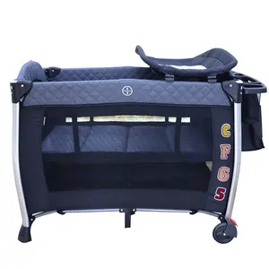 OEM European simple crib high-quality multi-function portable crib foldable movable double layer crib 0-6 years old