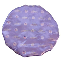 Bonnet de cheveux en satin double couche respirant Bonnets à logo multiple personnalisés avec large bande en spandex
