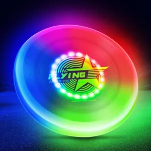 Wiederauf ladbare LED-Flugs cheibe mit 20 LEDs-7 dynamischen Modi, 7 Farb optionen, 175g Gewicht, wasserdichte RGB-LED für das Spielen im Freien
