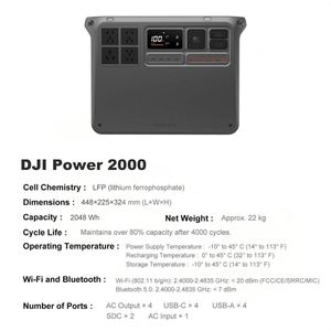 Original Power 2000 Mobile Power 2048W แบตเตอรี่สำรองพลังงานสำหรับตั้งแคมป์และรถยนต์ 1 กิโลวัตต์ชั่วโมง - Product Image 5