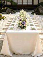 Nappe rectangulaire simple en sergé lavé 170 GSM, drapage lourd, résistante aux plis, écologique, pour mariages, banquets, événements, hôtels, longue