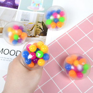 2025 New Product Colorful TPR <b>Beads</b> Stress Relief Pressure <b>Silicone</b> and Plastic Stress Ball Decompression Toys for Kids - Product Image 3