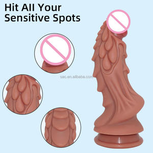 SacKnove بالجملة كوب شفط سميك 22 <span class=keywords><strong>Xxl</strong></span> مسنن مطاط ناعم قابل للإدخال لمس حقيقي شرجي لعبة جنس تنين حصان وحش قضيب دسار - Product Image 6