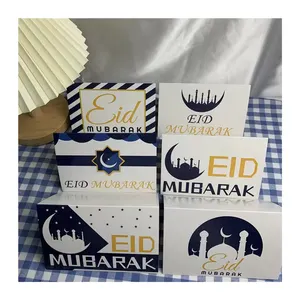 24 Sets Muslim Eid Mubarak Arabian Holiday Thank You Message Greeting Card Set with Envelope Festival Party Supplies Wholesale