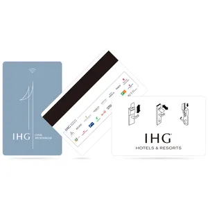 맞춤형 힐튼 암호화 스마트 NFC 키 카드 13.56Mhz 액세스 제어 PVC RFID 호텔 키 카드