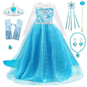 open lace back dress Princess Elsa Dress Adult Frozen Elsa Costume Halloween Cosplay Costum –  Cosplayrr main image 1