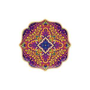 DAMAI New Dark purple Mandala-themed Decorative Pattern Disposable Party Plates <b>Cups</b> and Napkins for Birthday Parties - Product Image 3