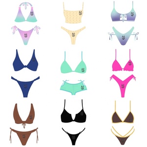 JSN148C Maillot de bain vendeur marque privée logo personnalisé imprimé marque Bikini ensemble maillot de bain pour femmes maillot de bain design Bikini - Product Image 1