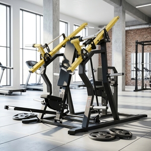 Machine de musculation commerciale Iso-latérale à charge libre pour pectoraux/dos, incluse presse inclinée assise pour pectoraux et machine à tirage haute pour dos, en acier, avec système de sécurité - Product Image 3