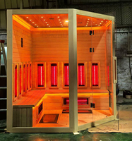 Sauna Kering Inframerah Low-EMF dengan Batu Garam, Lampu LED, Desain Modern, Bak Spa, Ruang Sauna untuk Perawatan Kulit dan Detoksifikasi