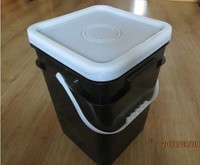 Seau carré noir en plastique de 5 gallons, 20L, 30L