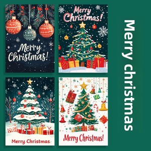 Tarjeta de Felicitación Navideña en <span class=keywords><strong>Inglés</strong></span> SYC, Tarjeta de Regalo con Bendición Navideña, Decoración Floral para Pared, Cartulina - Product Image 4