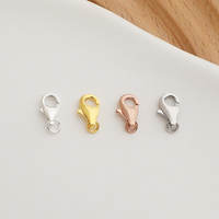 Fermoirs à griffe de homard en argent sterling S925 plaqué or, multi-tailles, pour la fabrication de colliers et de bracelets