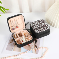 Vente chaude Style occidental Cactus tournesol Punchy motif carré mignon boîte à bijoux transporter boucles d'oreilles stockage emballage voyage