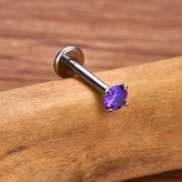 Anneau de nez en cristal de titane G23 16G 20G, forme de cœur, plaqué or, zircon, boucle d'oreille, bijoux pour le corps