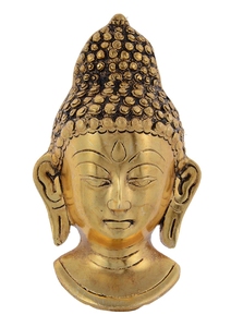 Escultura de Cabeza de Buda en Latón Hecha a Mano, Decoración Zen Asiática para el Hogar, Adorno de Mesa, Pieza de Arte para Sala de Estar, 100% Hecho a Mano - Product Image 4