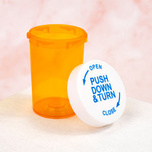 Flacon en plastique sur mesure pour médicaments sur ordonnance, flacon de médicament en plastique avec bouchon réversible - Product Image 3