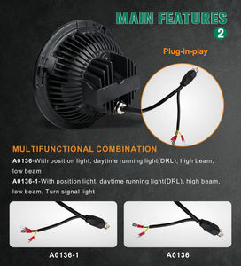 Faro Redondo de Proyector Led de 7 Pulgadas Sealight Faros Led IP68 Universal Luz de Carretera 36W Luz de Cruce 25W - Product Image 5