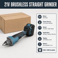 Meuleuse d'angle sans fil 21V à batterie, sans balais, de haute qualité, avec interrupteur coulissant, pour le meulage intensif et les projets de bricolage