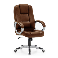 Chaise de bureau exécutive avec soutien lombaire, accoudoirs, massage, pivotante, en cuir PU