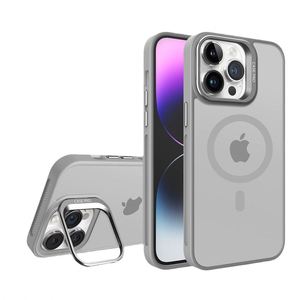 X323 New Luxury Magnetic Shockproof <b>Pc</b> Wireless Charging Phone Case for Iphone 16 15 14 13 Pro Max Tpu <b>Stand</b> Hard Cover 17 Pro M - Product Image 1