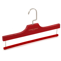 Cintres de costume en bois de marque Deluxe finition spéciale couleur rouge cintre avec logo personnalisé avec Rota