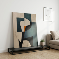 Peinture à l'huile 3D moderne à texture épaisse, peinte à la main, vert foncé, géométrique abstraite, art mural sur toile pour la décoration du salon