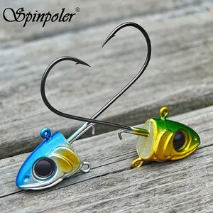 Tête <span class=keywords><strong>de</strong></span> jig Spinpoler Fish Shad avec hameçons barbelés en carbone haute résistance et porte-appât pour la pêche au jig, au bar, à la perche, en mer, en bord <span class=keywords><strong>de</strong></span> mer, depuis un bateau ou depuis la <span class=keywords><strong>rive</strong></span> - Product Image 1