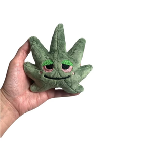 Peluche Artigianale Divertente a Forma di Lattuga Verde Ricamata, Antistress Spremibile, Compagno di Comfort, 5 Pollici, Giocattolo Personalizzato a Forma di Cannabis - Product Image 3