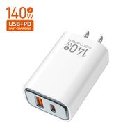Adaptateur universel électrique de type C à charge rapide 140W 25W PD QC3.0 5V/2.4A pour téléphone portable, montre intelligente et appareil photo EU/US/UK
