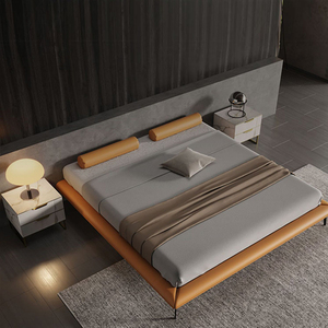 Khung Giường Giường Giường Cỡ <span class=keywords><strong>King</strong></span> Thiết Kế Nội Thất Phòng Ngủ Nệm Da Hiện Đại Giường Cỡ Queen - Product Image 2