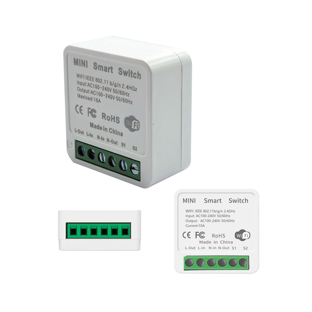 Mini WiFi Smart Switch Relay Module Smart Home System 10A 16A Wireless Remote Control Tuya APP Smart Life Voice Control Timer