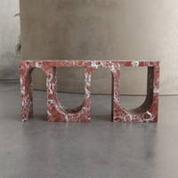 KUMUSI Meuble d'entrée de couloir en pierre naturelle Table d'entrée console en marbre Nero Antico