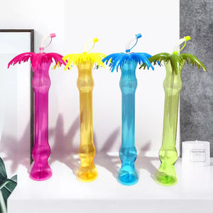 Gran oferta <span class=keywords><strong>vasos</strong></span> de cóctel de plástico 500ml forma de árbol de coco Twist Yard vaso de cristal Slush Ice Yard tazas Festival plástico con pajita - Product Image 3