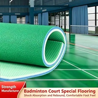 Tapis de sol pour terrain de badminton HANLI en PVC sable cristallin 4,5 mm, résistant à l'usure, réduction du bruit, surface sportive professionnelle, couleur personnalisée