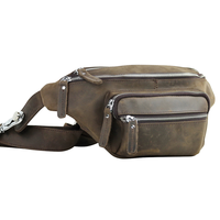 Sacs à bandoulière et sacs de poitrine vintage en cuir imperméable pour hommes, sac banane en cuir véritable pour hommes