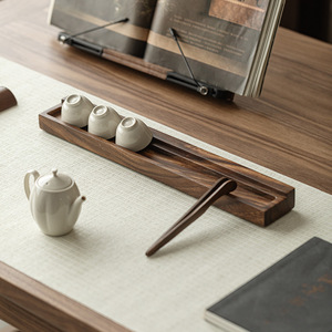 Walnut Wood Tea Cup Storage Rack Solid Wood Retro Drain Rack Home Use Tea Ceremony Accessories - Product Image 3