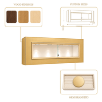Ensemble de vitrines à bijoux modulaires de luxe, finition platine, vitrine en verre trempé, personnalisée pour les magasins de détail modernes