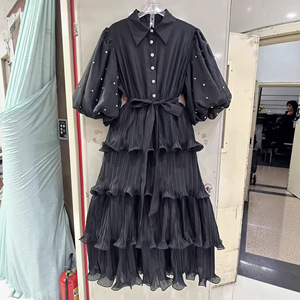 Nouvelle jupe plissée trapèze printemps 26, jupe bouffante grande taille pour femme, vêtement en polyester couleur unie, passe-partout - Product Image 4