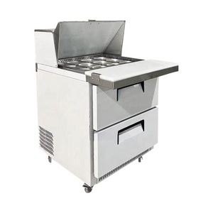Mostrador Refrigerado Comercial de Acero Inoxidable para Buffet, Barra de Ensaladas, Sándwiches y Pizza, Mesa de Preparación Refrigerada con Tapa de Vidrio - Product Image 2