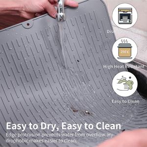 Tapis de séchage pour vaisselle LA Kitchen, résistant à la chaleur, en caoutchouc, pour évier, dessous de plat en silicone pour comptoir de cuisine - Product Image 5