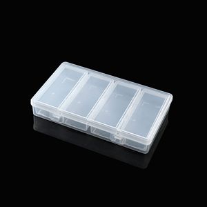 Boîte de rangement transparente à 4 compartiments, 19.5x11.3x3cm, pour organisateurs de bijoux, accessoires de bureau, étui de tri pour petits objets - Product Image 2